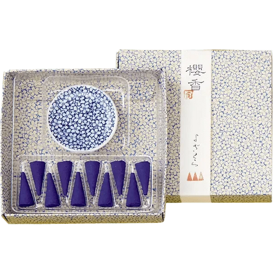 "Japacolle" Japan Collections Incense KOSAI - SAKURA Cone and Incense stand: YOZAKURA