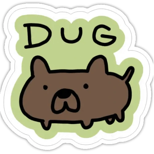 Just Peachy Press Vinyl Stickers Dug - Poorly Drawn Dog 2" Vinyl Sticker