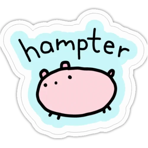 Just Peachy Press Vinyl Stickers Hampter - Poorly Drawn Hamster 2" Vinyl Sticker
