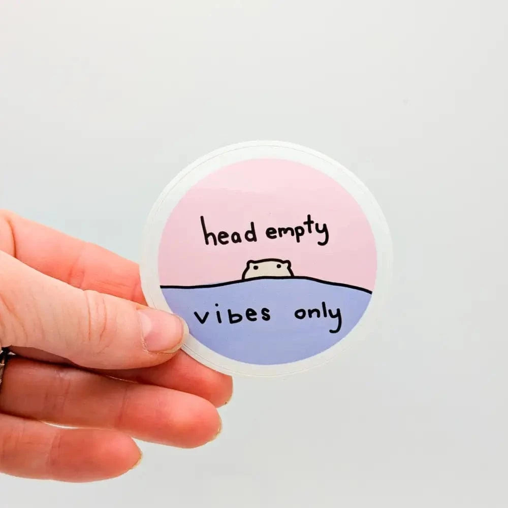 Just Peachy Press Vinyl Stickers Head Empty, Vibes Only - 2" Vinyl Sticker