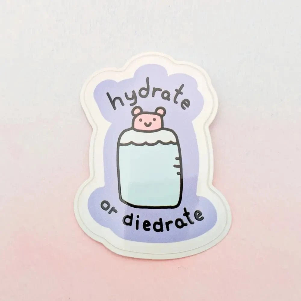 Just Peachy Press Vinyl Stickers Hydrate or Diedrate- 2" Vinyl Sticker