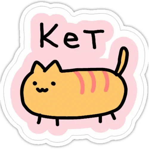 Just Peachy Press Vinyl Stickers Ket - Poorly Drawn Cat 2" Vinyl Sticker