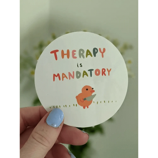 Just Peachy Press Vinyl Stickers Therapy is Mandatory Just Peachy Stickers