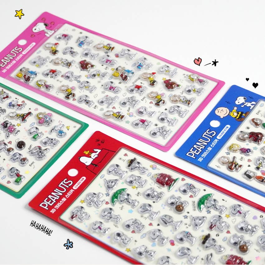 K-Wonderland Decorative Stickers PEANUTS 3D Crystal Sticker – BonBon Drop Snoopy