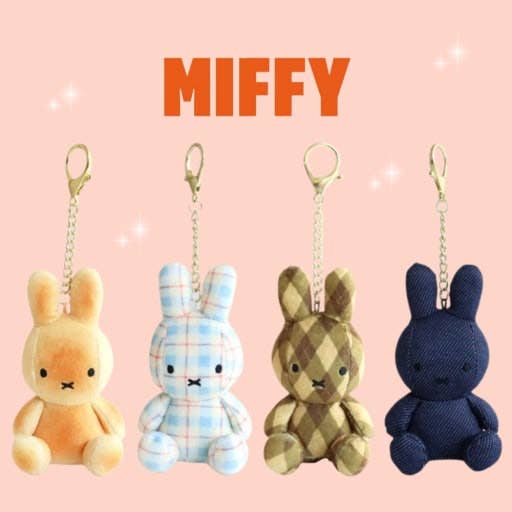 K-Wonderland Keychains Limited Edition Check Miffy Keychain Plush