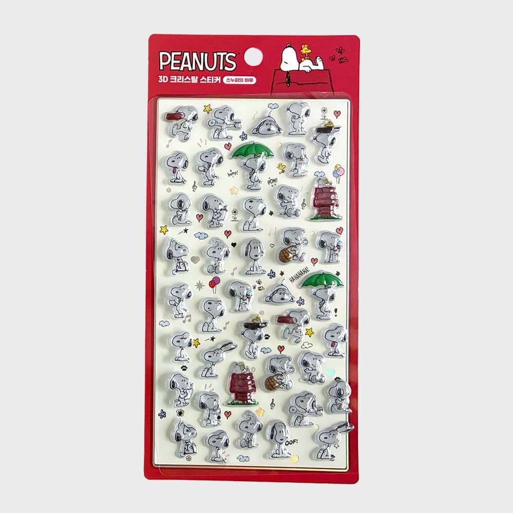 K-Wonderland Snoopy’s Daily Life-Red PEANUTS 3D Crystal Sticker – BonBon Drop Snoopy