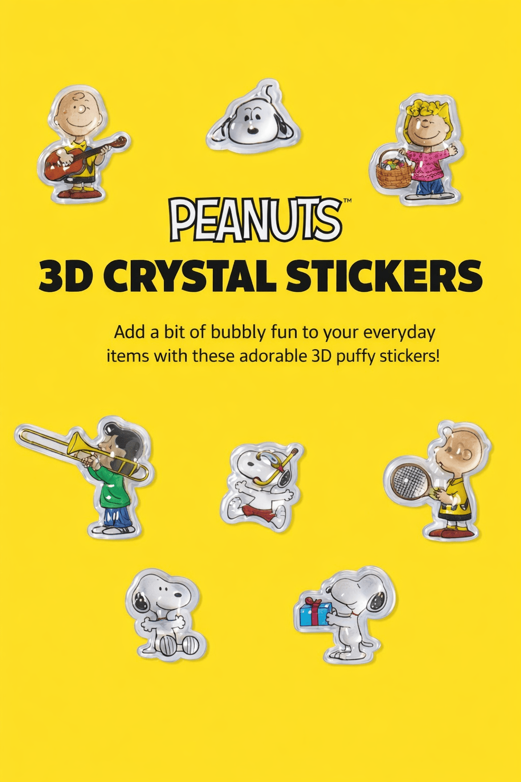K-Wonderland Snoopy’s Daily Life-Red PEANUTS 3D Crystal Sticker – BonBon Drop Snoopy