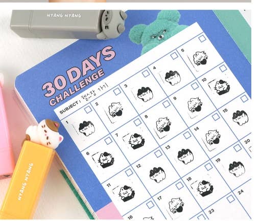 K_Wonderland Stamps Nyangnyang Mini Stamp – Cute Cat-Themed Stamps