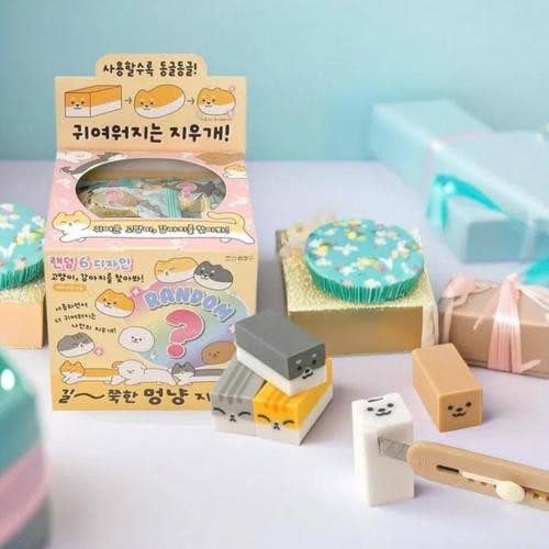 K_Wonderland Stretchy Pet Random Eraser – Dog & Cat Characters