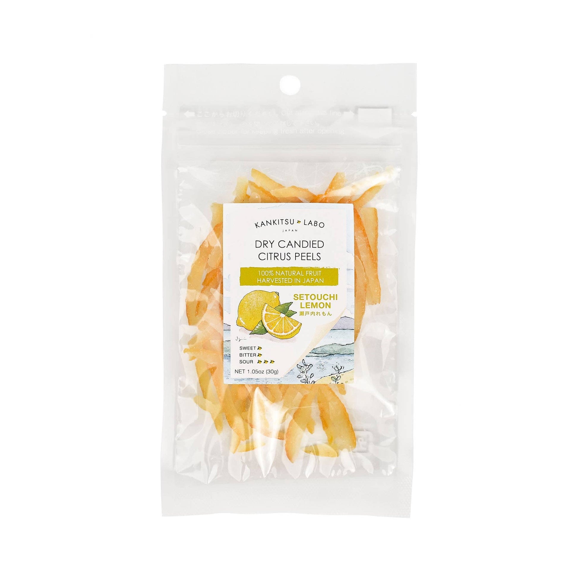 KANKITSU LABO Candy & Chocolate Dry Candied Japanese Citrus Peel | Setouchi Lemon (瀬戸内れもん) |
