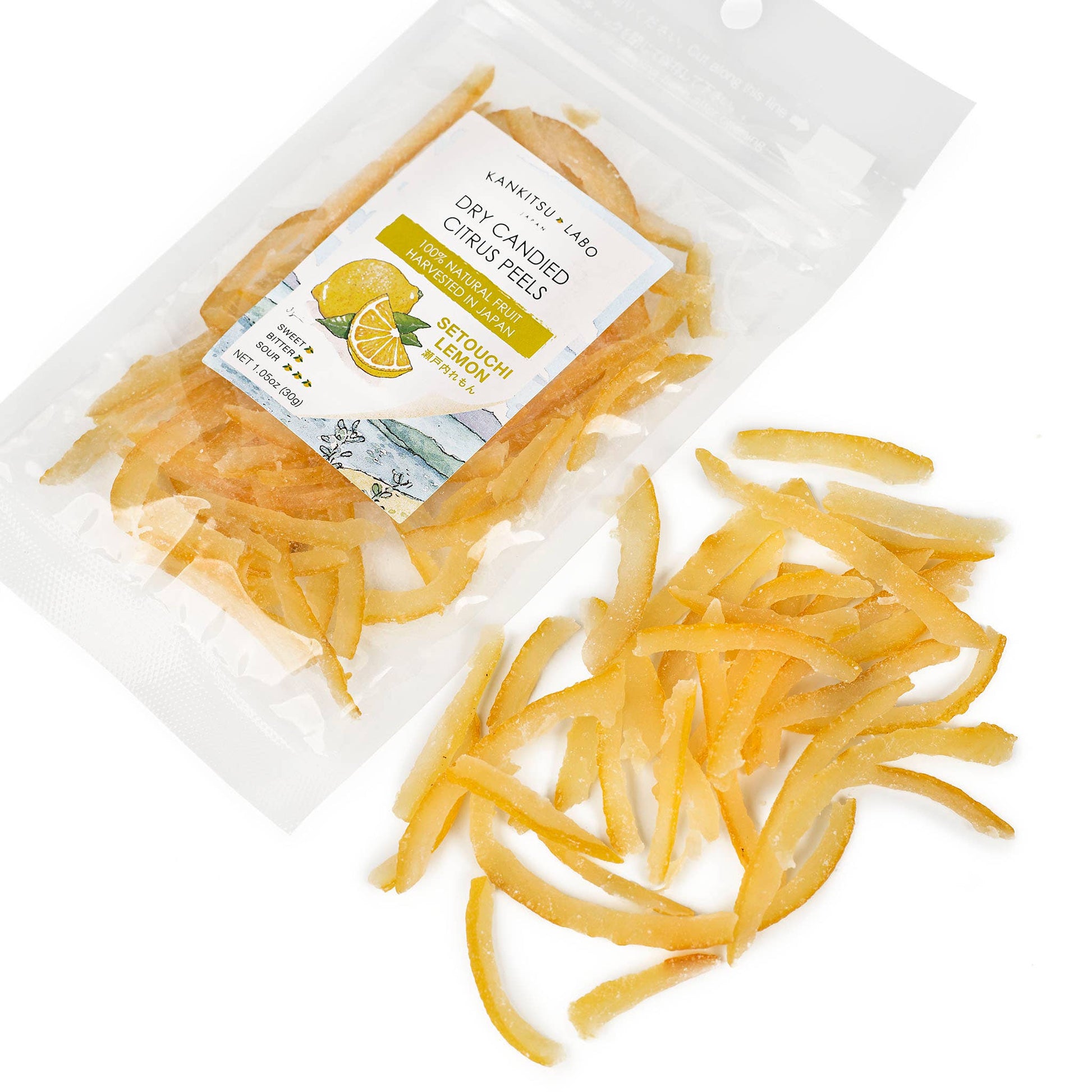 KANKITSU LABO Candy & Chocolate Dry Candied Japanese Citrus Peel | Setouchi Lemon (瀬戸内れもん) |