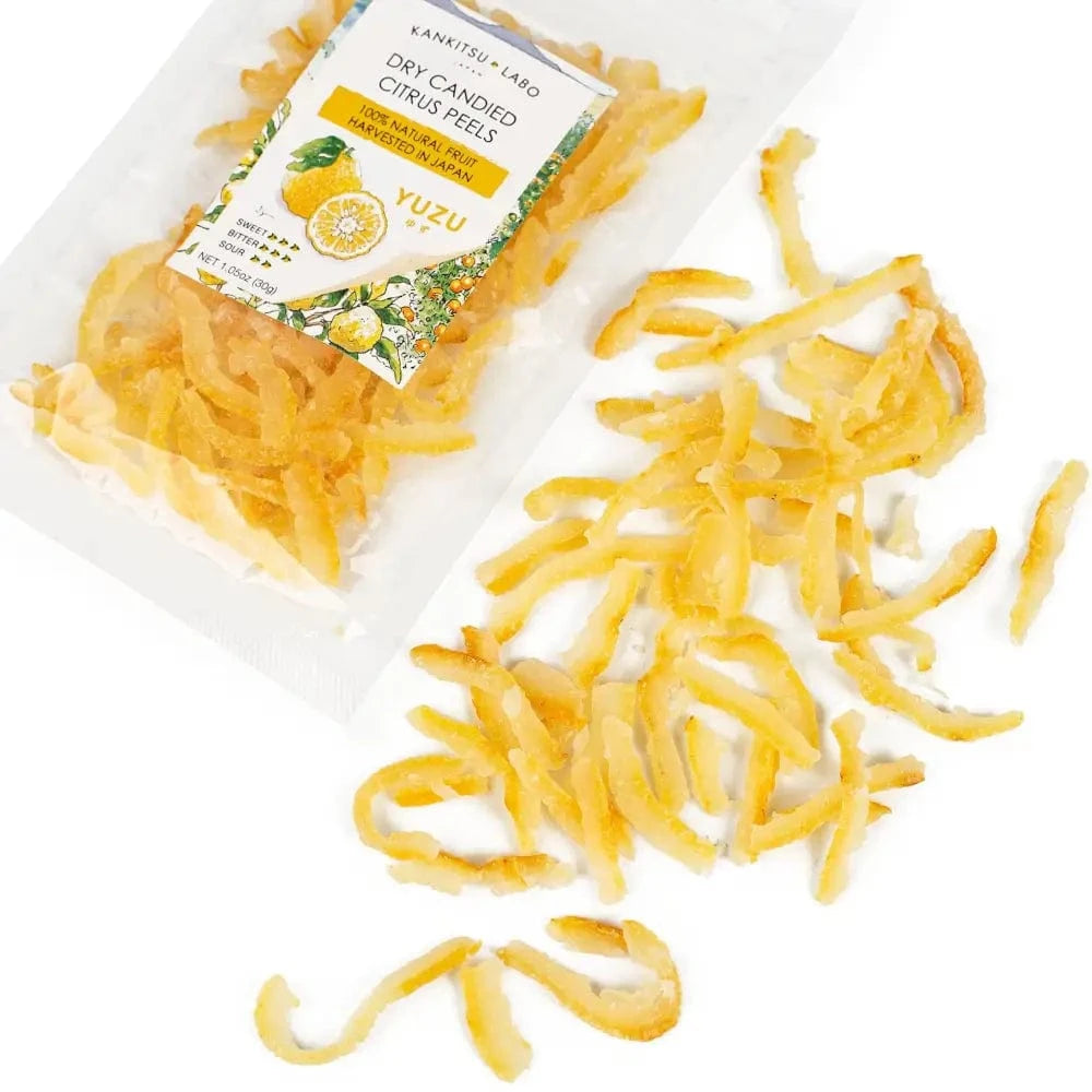 KANKITSU LABO Candy & Chocolate Dry Candied Japanese Citrus Peel | Yuzu (ゆず) | 1.05 oz Bags