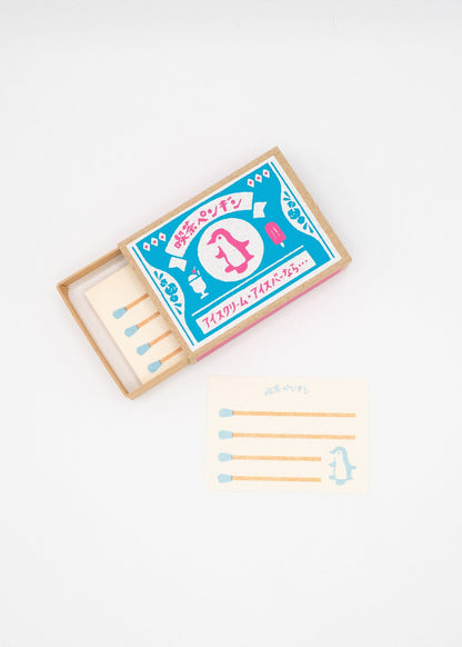 Kinkan Gifts Letter Sets Penguin Cafe Furukawa Shiko - Mini Matchbox Letter Sets