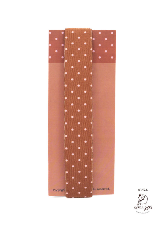 Kinkan Gifts Pink Dots - Brown Elastic Page Band