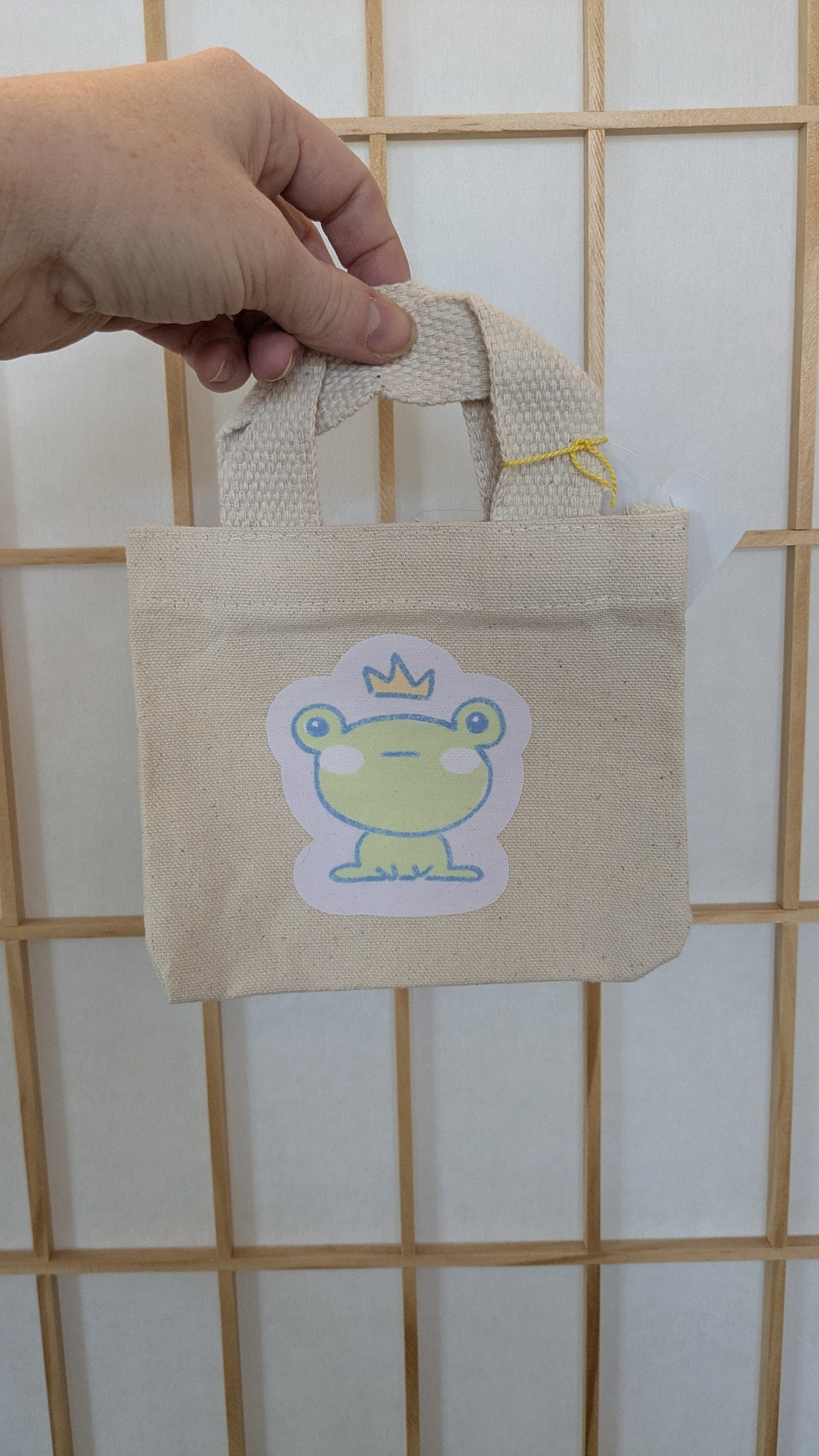 Kinkan Gifts Tote Bags Frog Rabbit Droppings- Teeny Tiny Mini Tote Bags