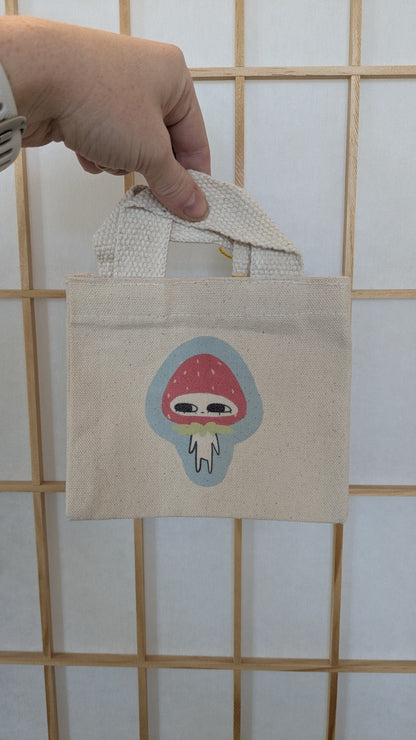 Kinkan Gifts Tote Bags Strawberry Dude Rabbit Droppings- Teeny Tiny Mini Tote Bags