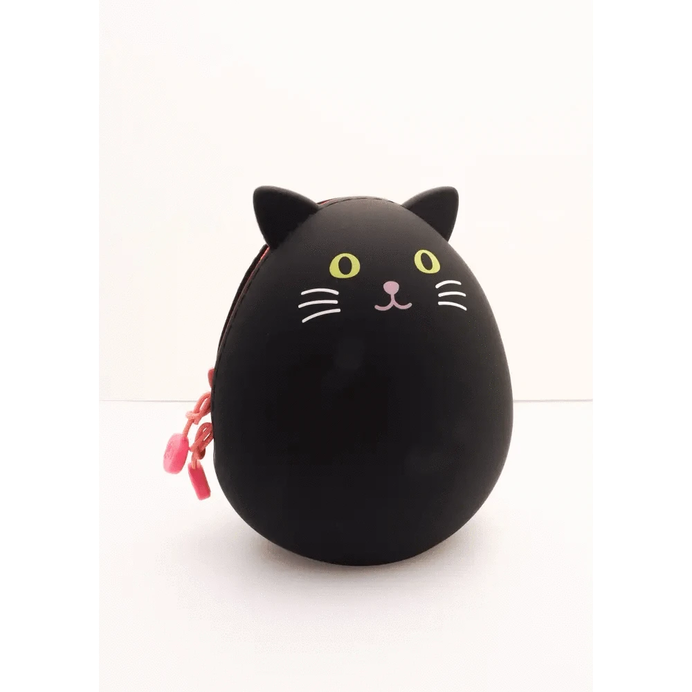 LIHIT LAB. Pen & Pencil Cases Black Cat PuniLabo Cute Silicone Animal Pouch