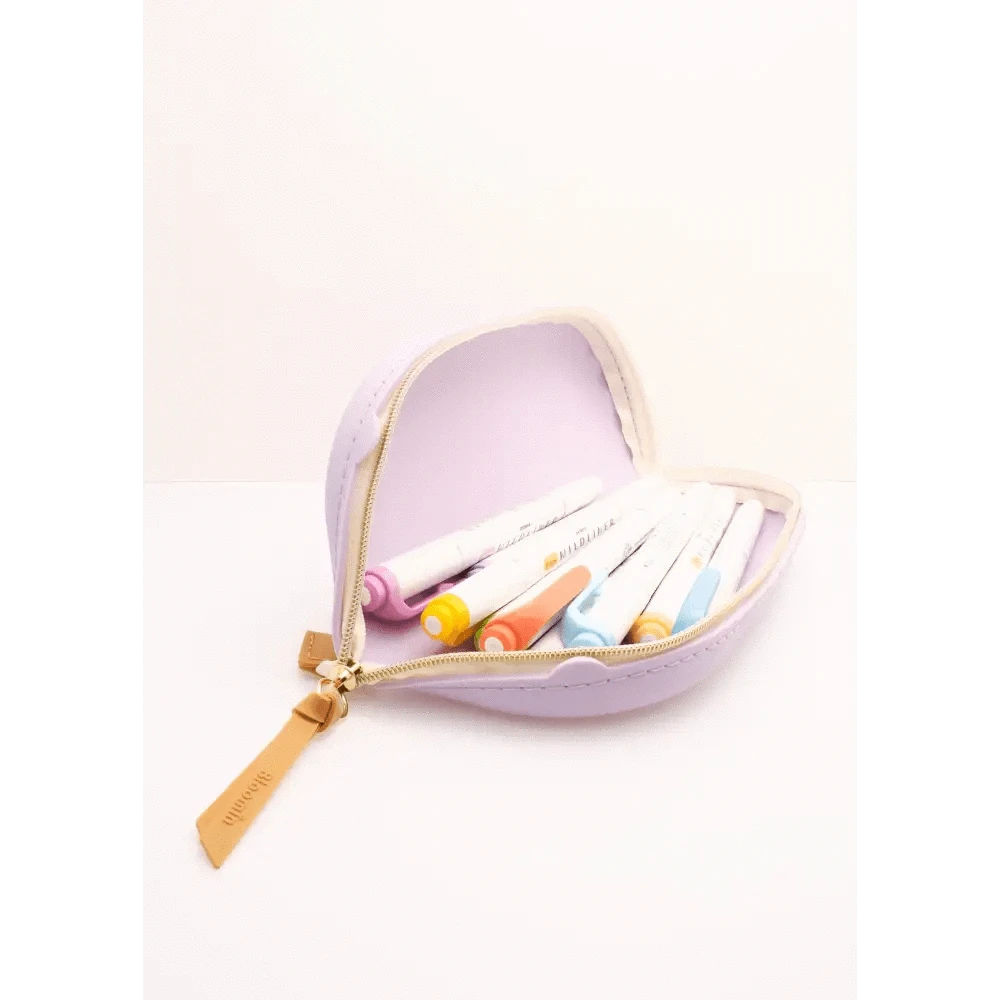 LIHIT LAB. Pen & Pencil Cases Lavender Bloomin Zipper Silicone Pen Case