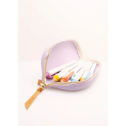 LIHIT LAB. Pen & Pencil Cases Lavender Bloomin Zipper Silicone Pen Case