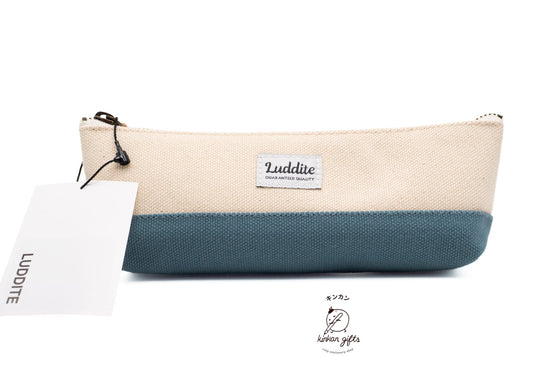 LUDDITE Co. Natural/Blue-Gray Luddite Two-Tone Pen Case