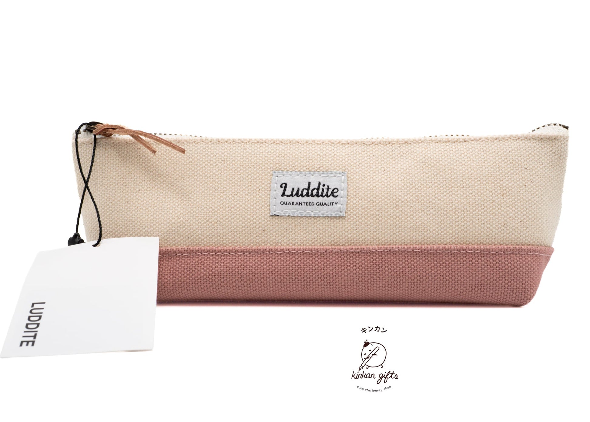LUDDITE Co. Natural/Dull Pink Luddite Two-Tone Pen Case