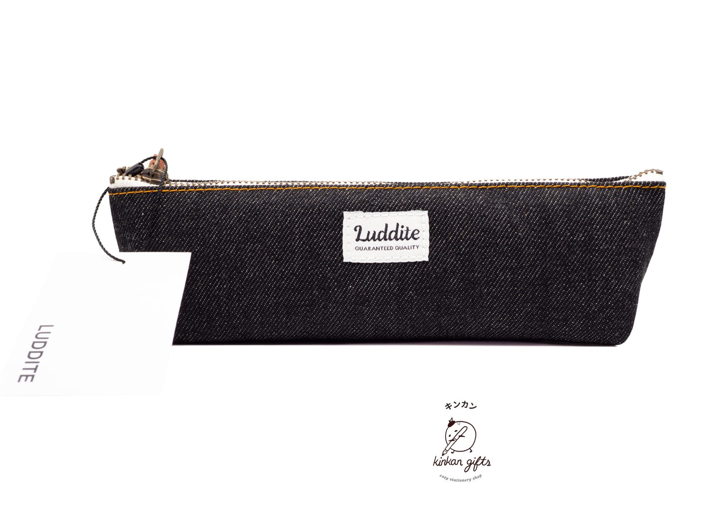 LUDDITE Co. Pen & Pencil Cases Black Denim Luddite Boat Pen Case