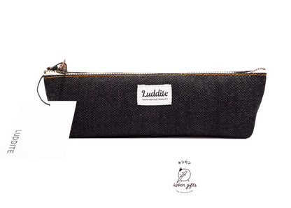 LUDDITE Co. Pen & Pencil Cases Black Denim Luddite Boat Pen Case