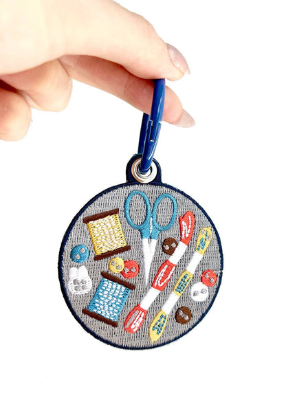 Maobabie Butter Cookie Tin Embroidered Keychain