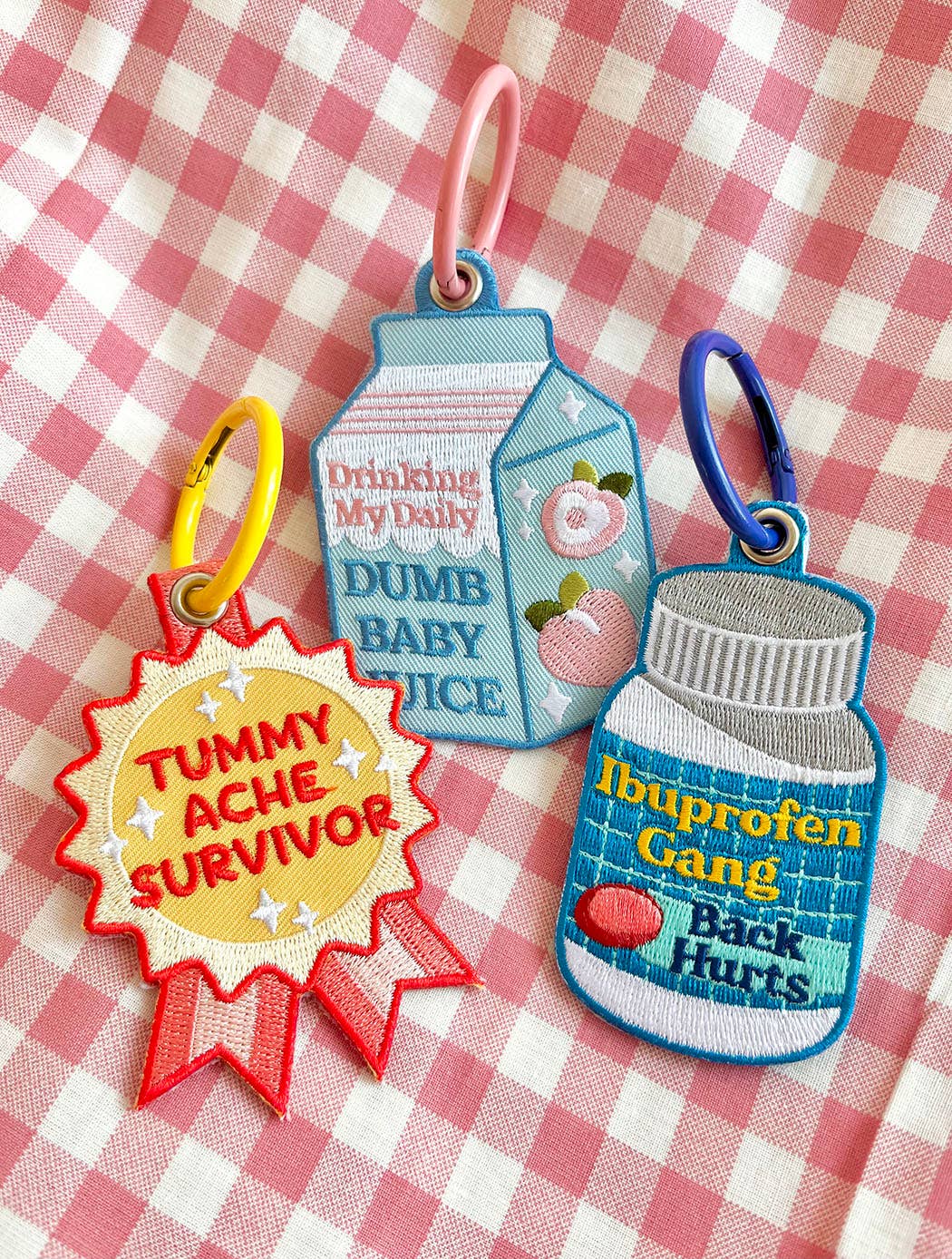 Maobabie Ibuprofen Gang Embroidered Keychain