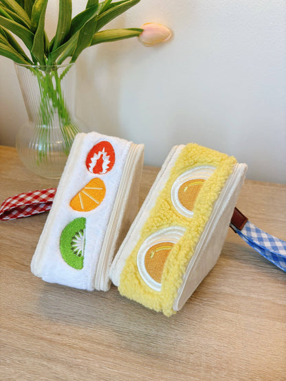 Maobabie Strawberry Sando Sandwich Wristlet Pouch