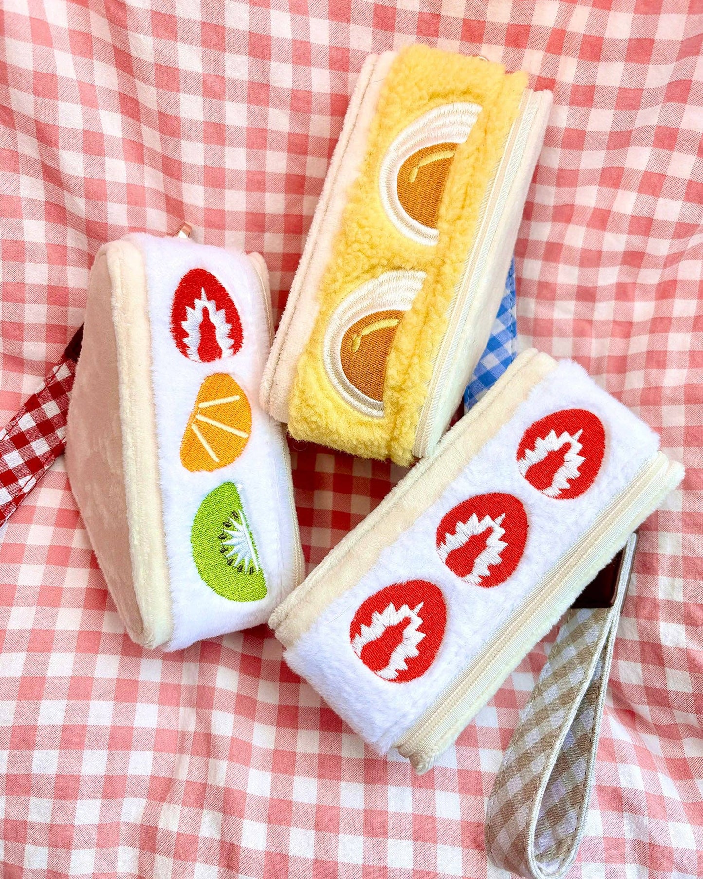 Maobabie Strawberry Sando Sandwich Wristlet Pouch