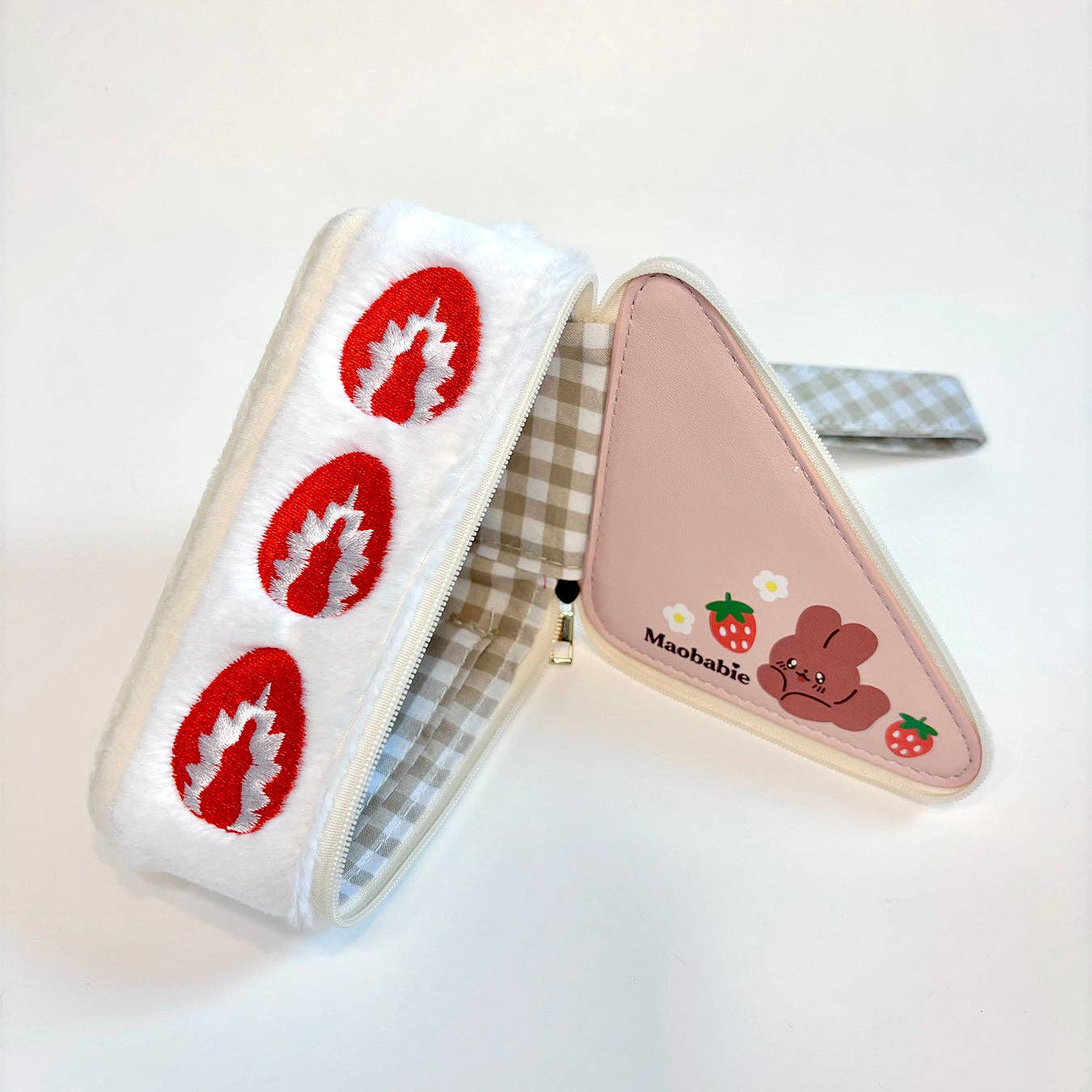 Maobabie Strawberry Sando Sandwich Wristlet Pouch