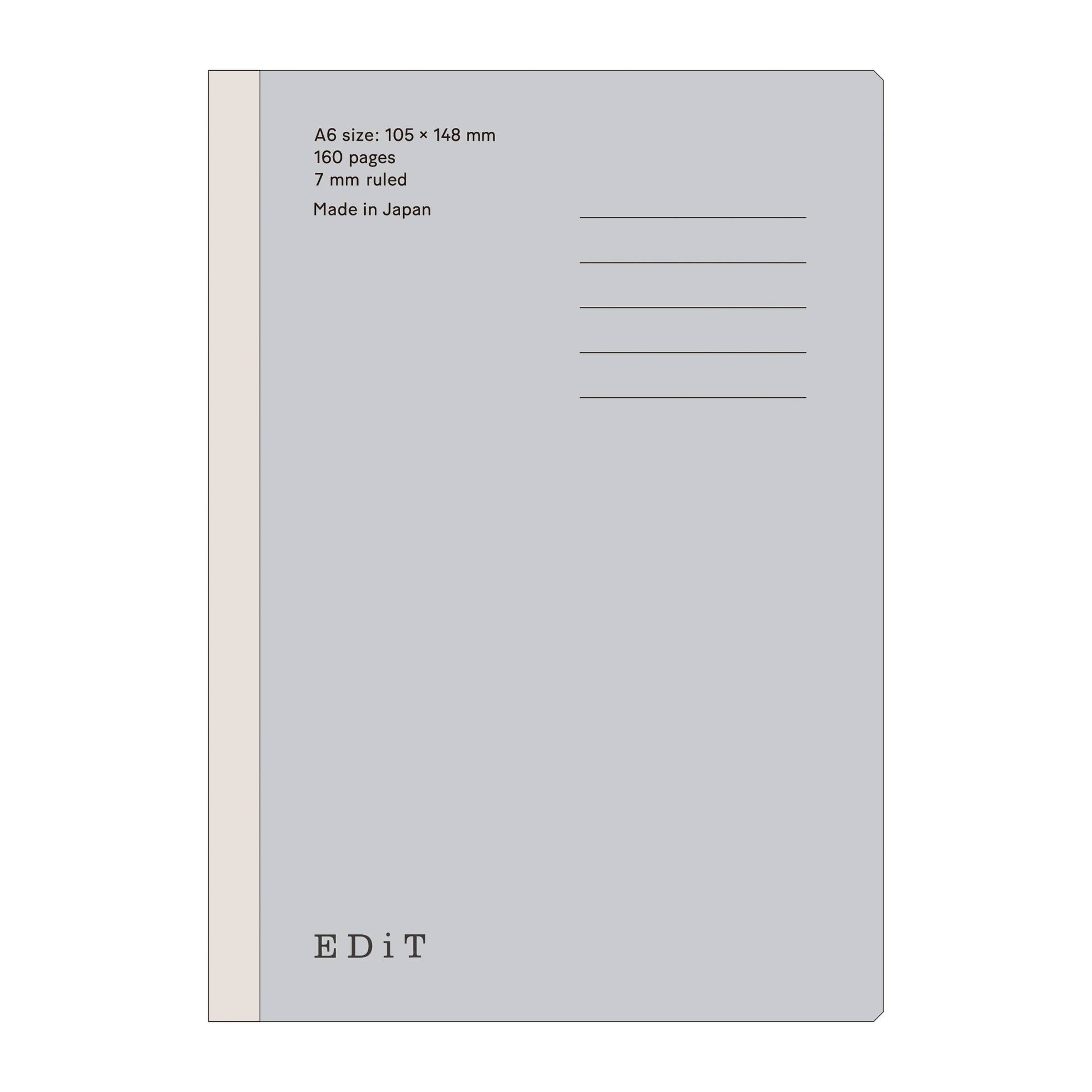 MARK'S Inc. 7 mm Ruled Notebook A6･160 pages / EDiT