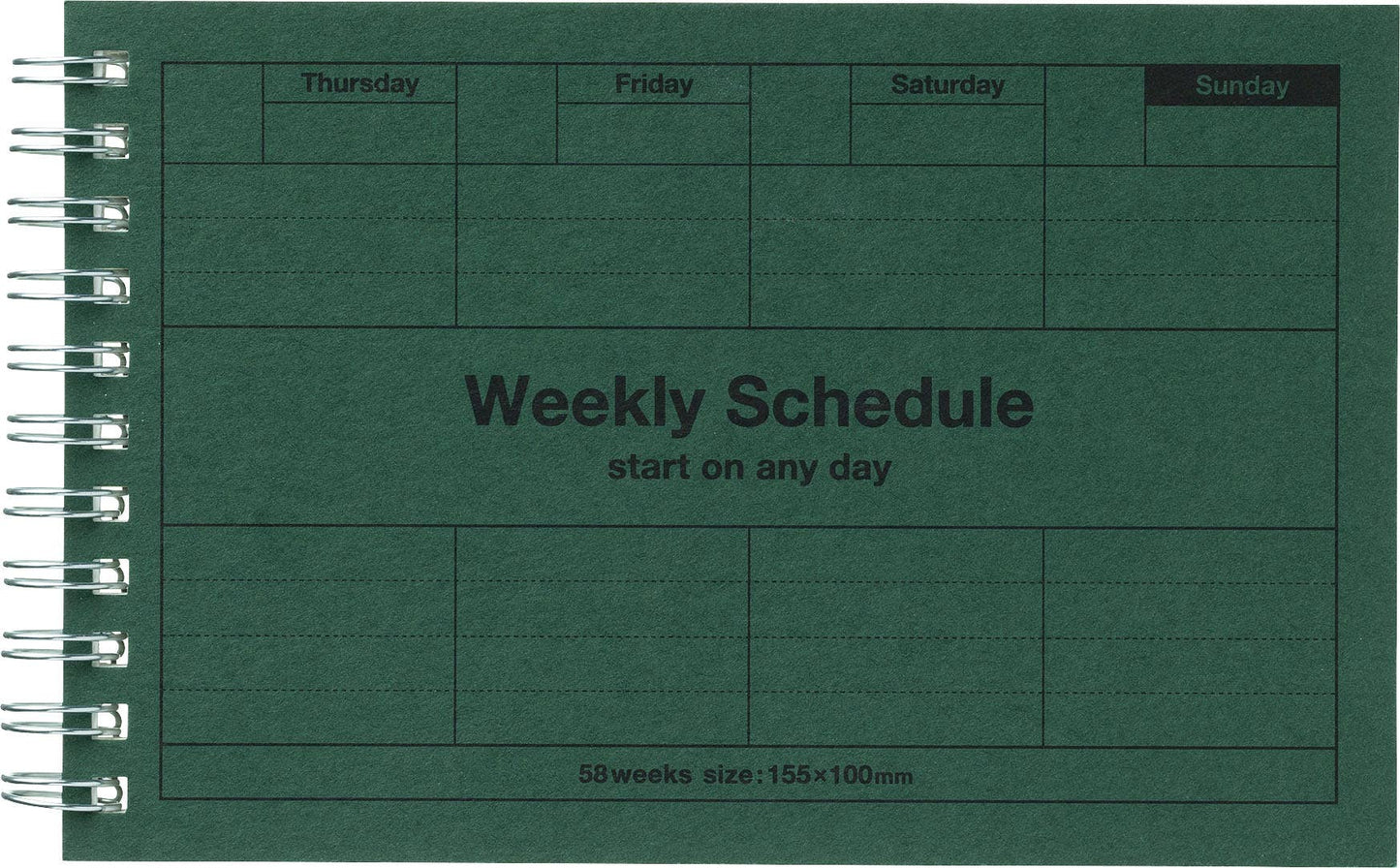 MARK'S Inc. Calendars, Organizers & Planners Dark Green Dayfree Weekly Schedule