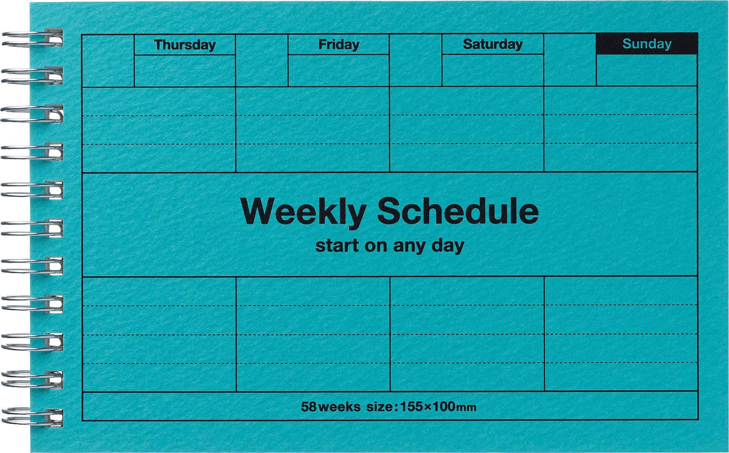 MARK'S Inc. Calendars, Organizers & Planners Turquoise Dayfree Weekly Schedule