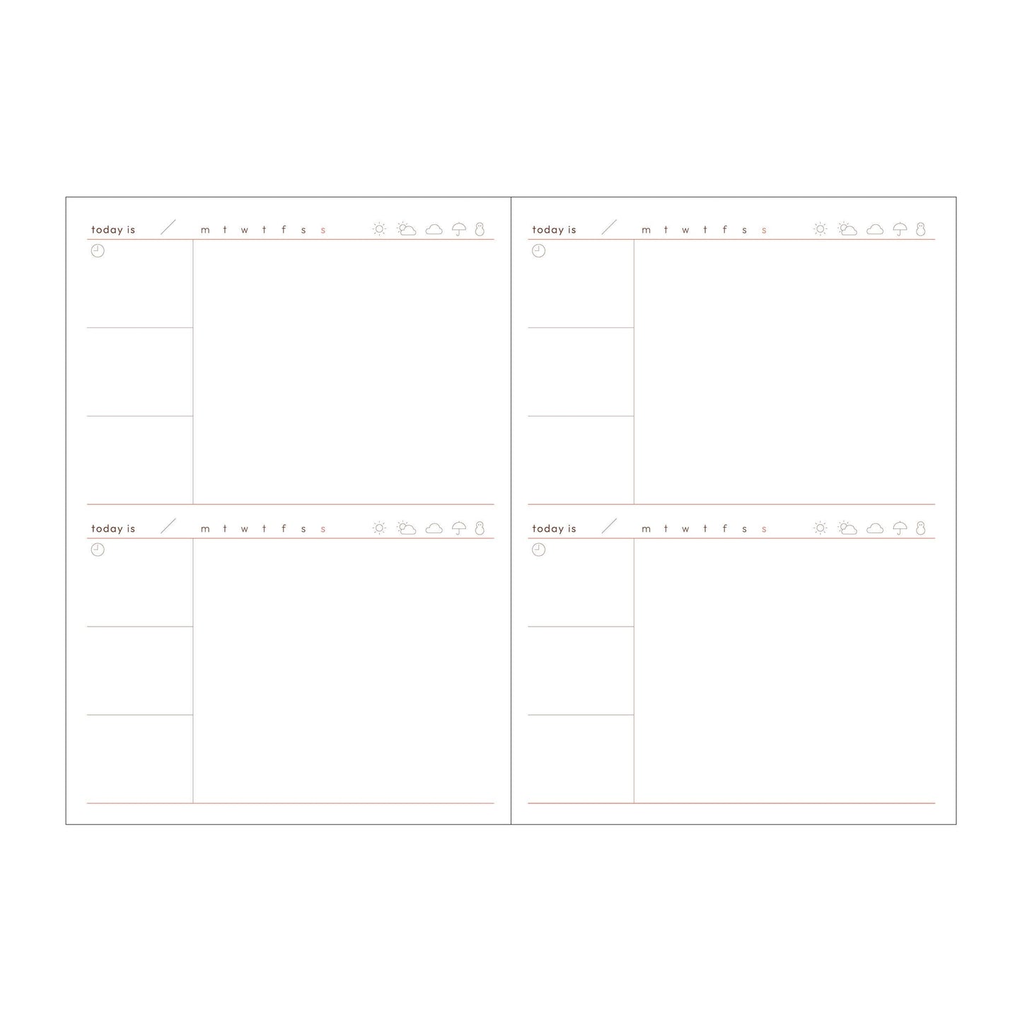 MARK'S Inc. Calendars, Organizers & Planners Undated 2 days per page Clear Slid Zipper