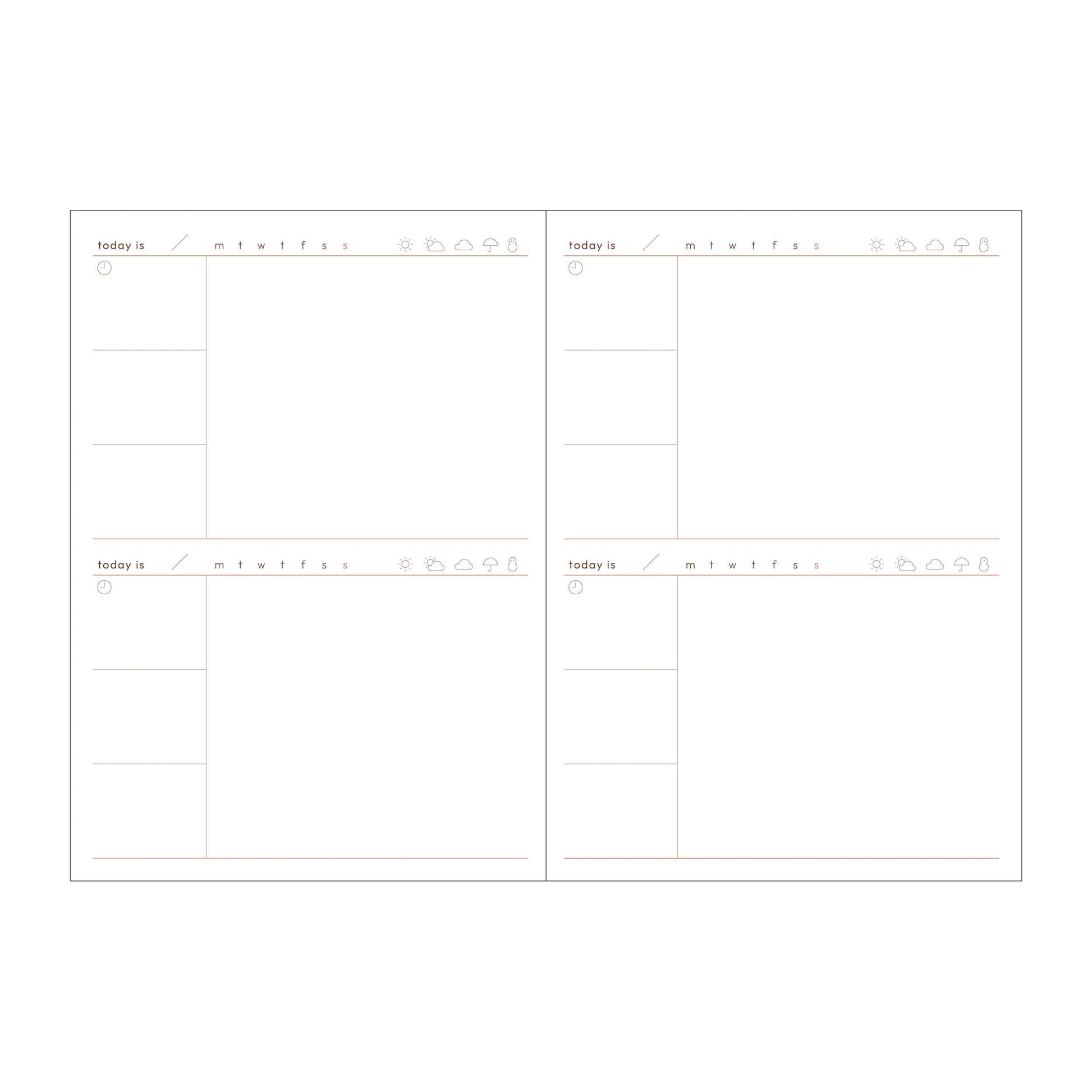 MARK'S Inc. Calendars, Organizers & Planners Undated 2 days per page Clear Slid Zipper