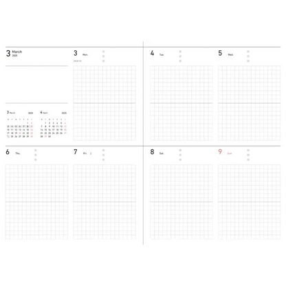 MARK'S Inc. Notebooks & Notepads Sewing Cover Blue Planner 2025 Weekly block B6