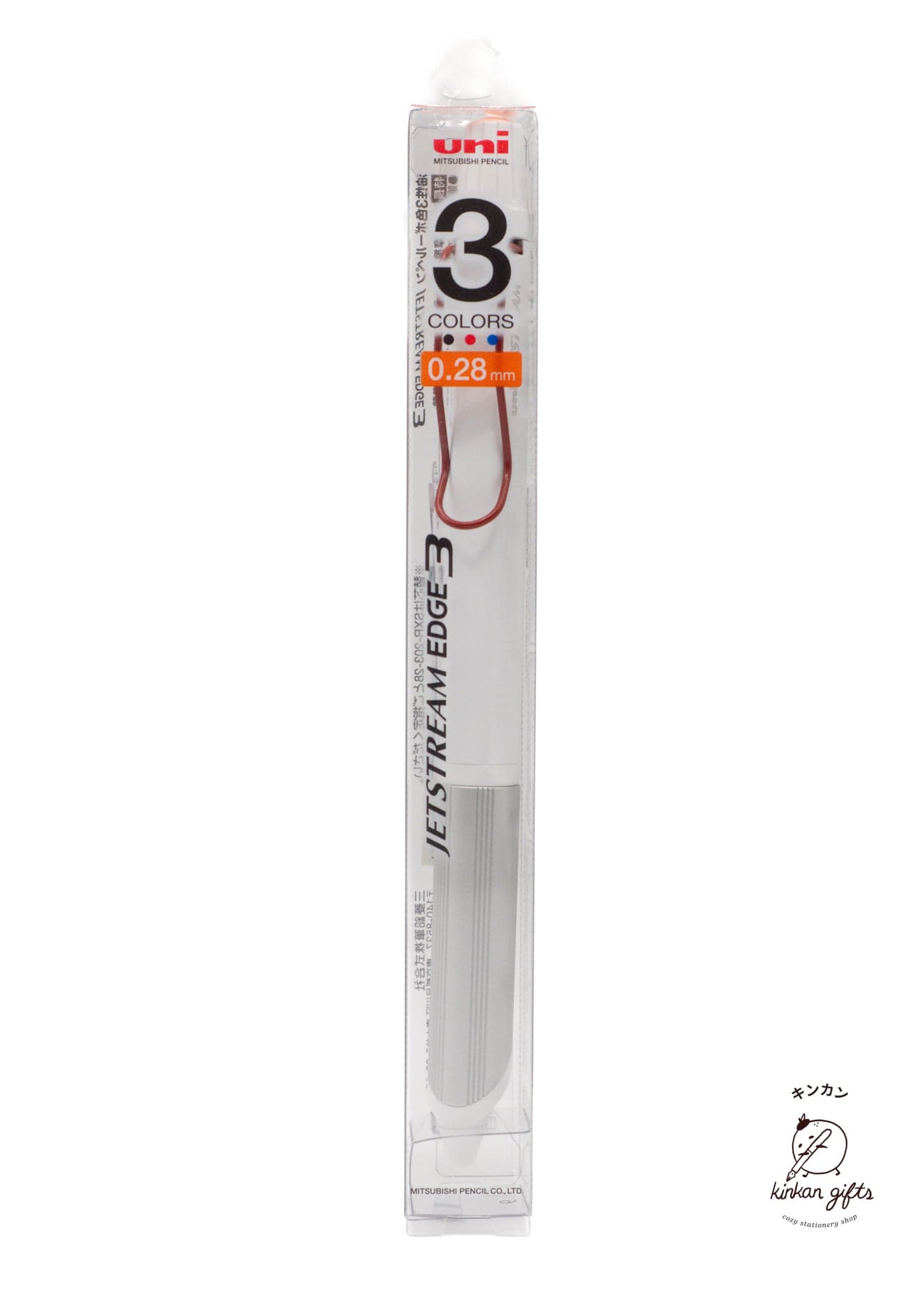 MDS Co.,Ltd. Pens White/Red Mitsubishi Jetstream Edge 3 Colors - 0.28mm