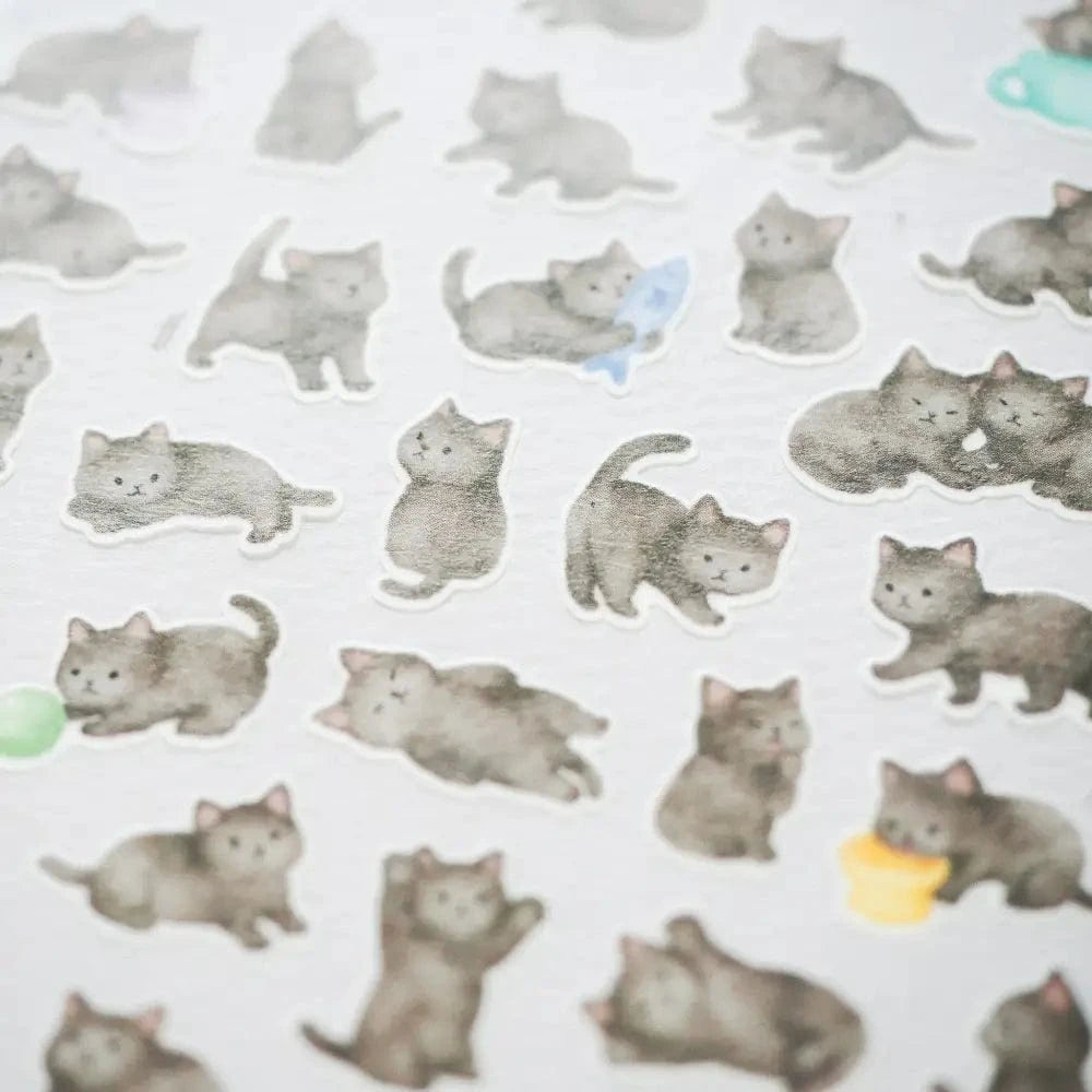 MIND WAVE Sticker Sheet 81228 Kuroneko Mame-Mame Animal Sticker Sheet