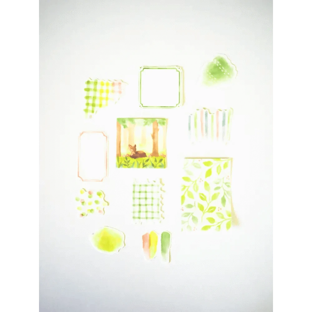 MIND WAVE Washi Stickers Green Hocco Deco Sticker