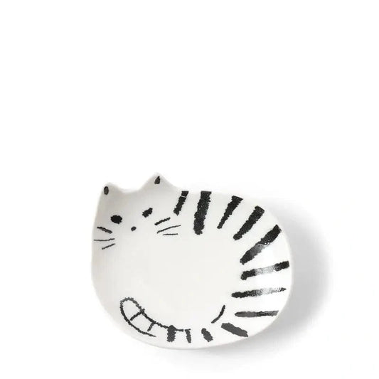 Miya Company Bowls, Plates & Dishes Plate Small Cat Black & White