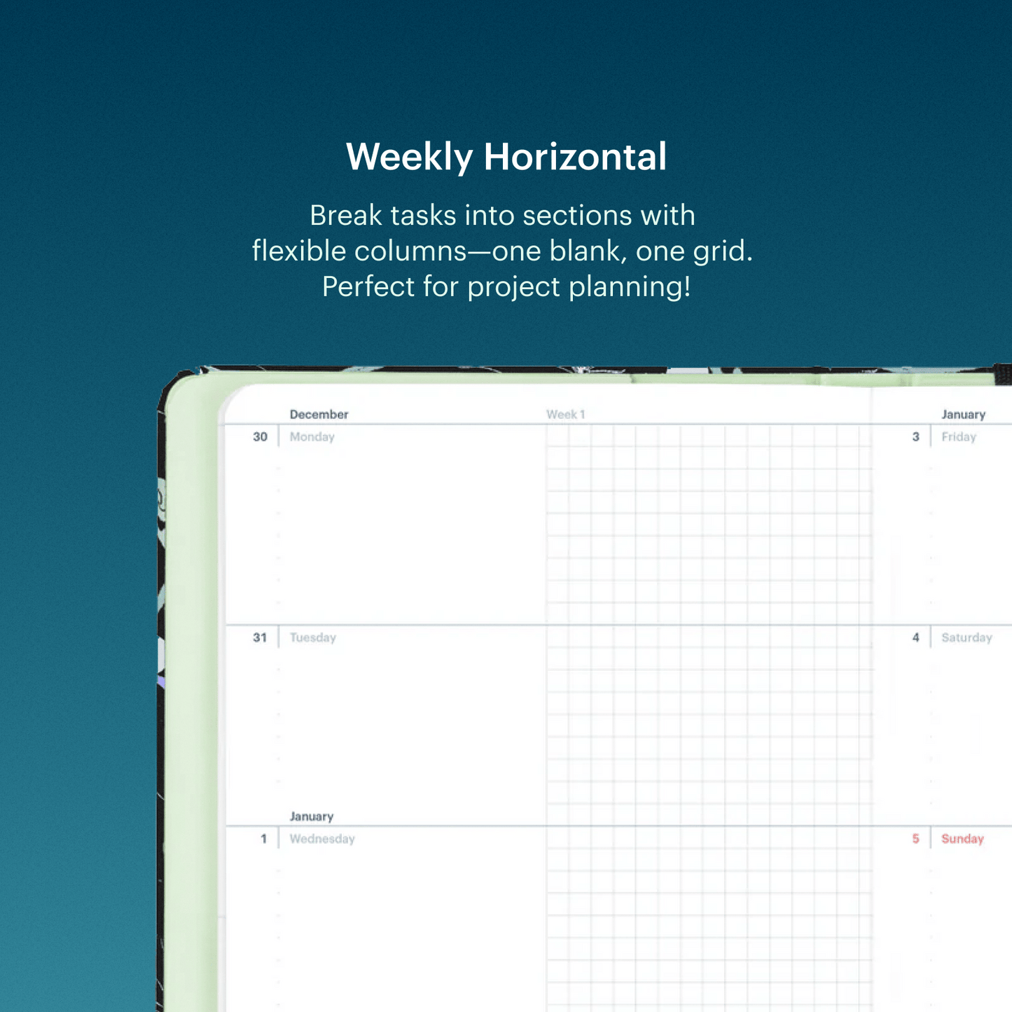 Mossery Monthly Planner + Weekly Vertical / 1st January 2026 - 31st December 2026 Bakery Logo 2026 Planner