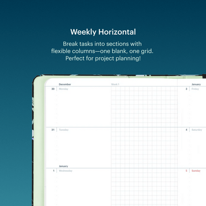 Mossery Monthly Planner + Weekly Vertical / 1st January 2026 - 31st December 2026 Bakery Logo 2026 Planner