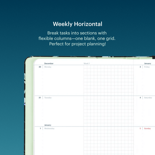 Mossery Monthly Planner + Weekly Vertical / 1st January 2026 - 31st December 2026 Bakery Logo 2026 Planner