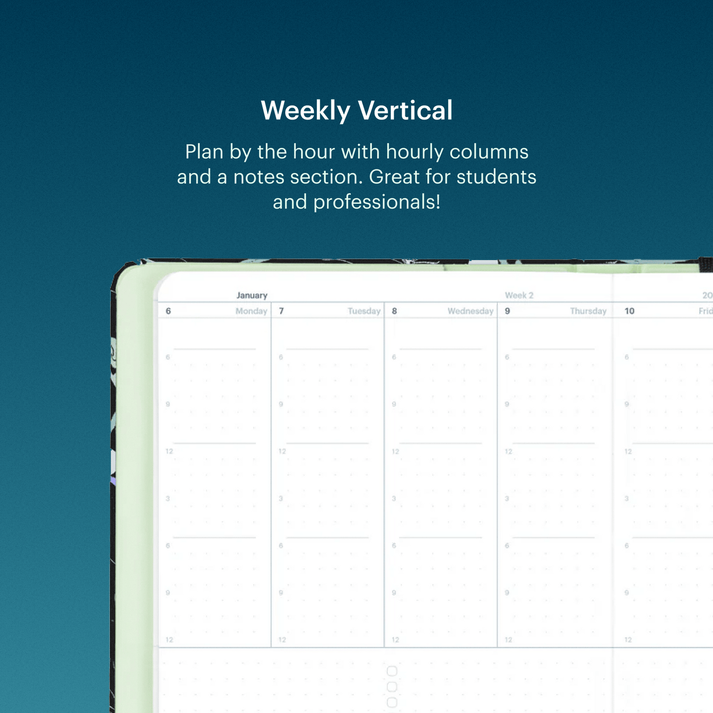 Mossery Monthly Planner + Weekly Vertical / 1st January 2026 - 31st December 2026 Bakery Logo 2026 Planner