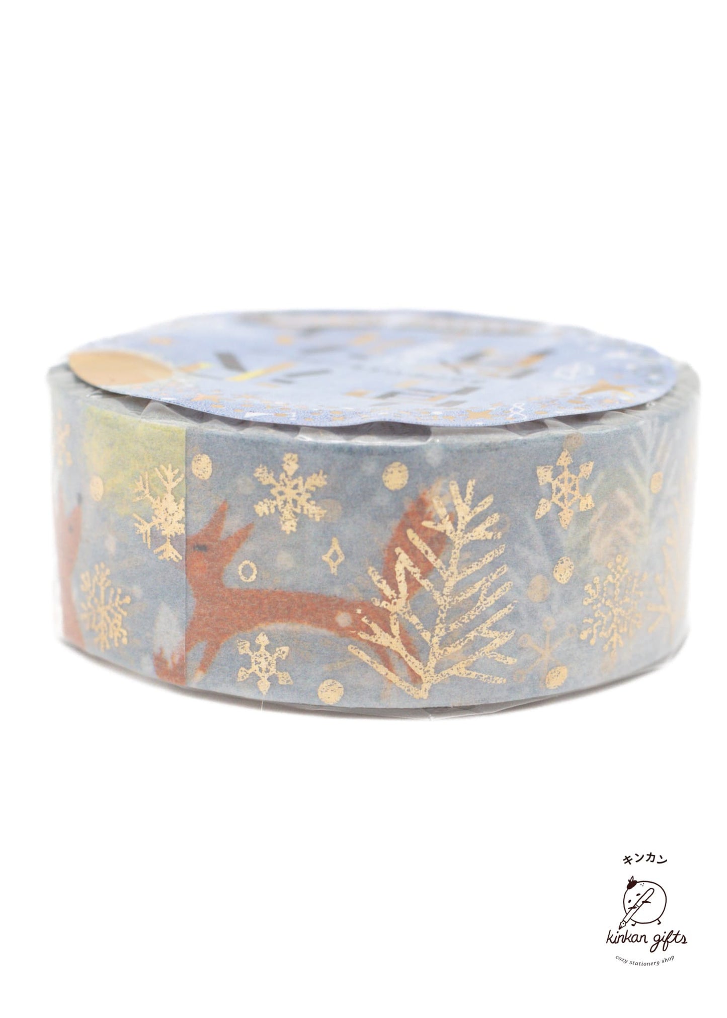neowing corporation Washi Tape Snow Crossing SEAL-DO Kenji Miyazawa Washi Tape - Gentoukan Cat Hologram Foil