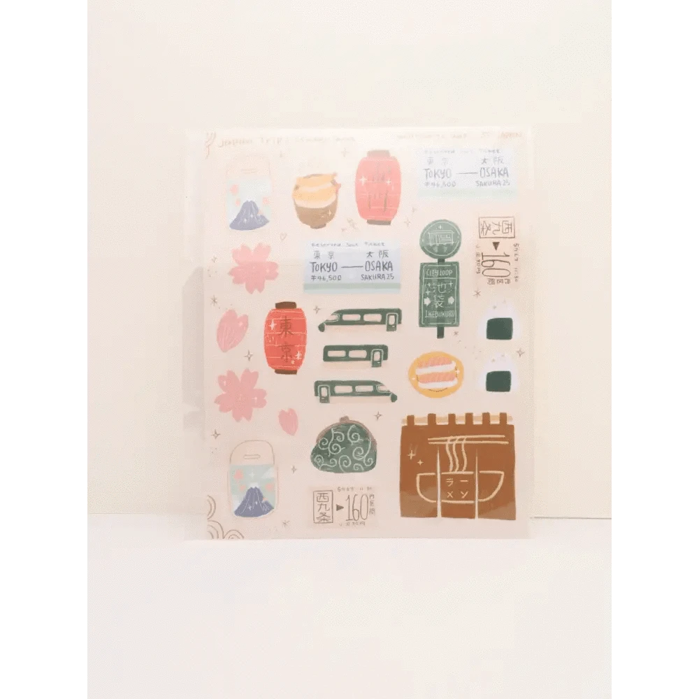 Okeya Stationery Co. Sticker Sheet Japan Trip Sticker Sheet - Okeya Stationery