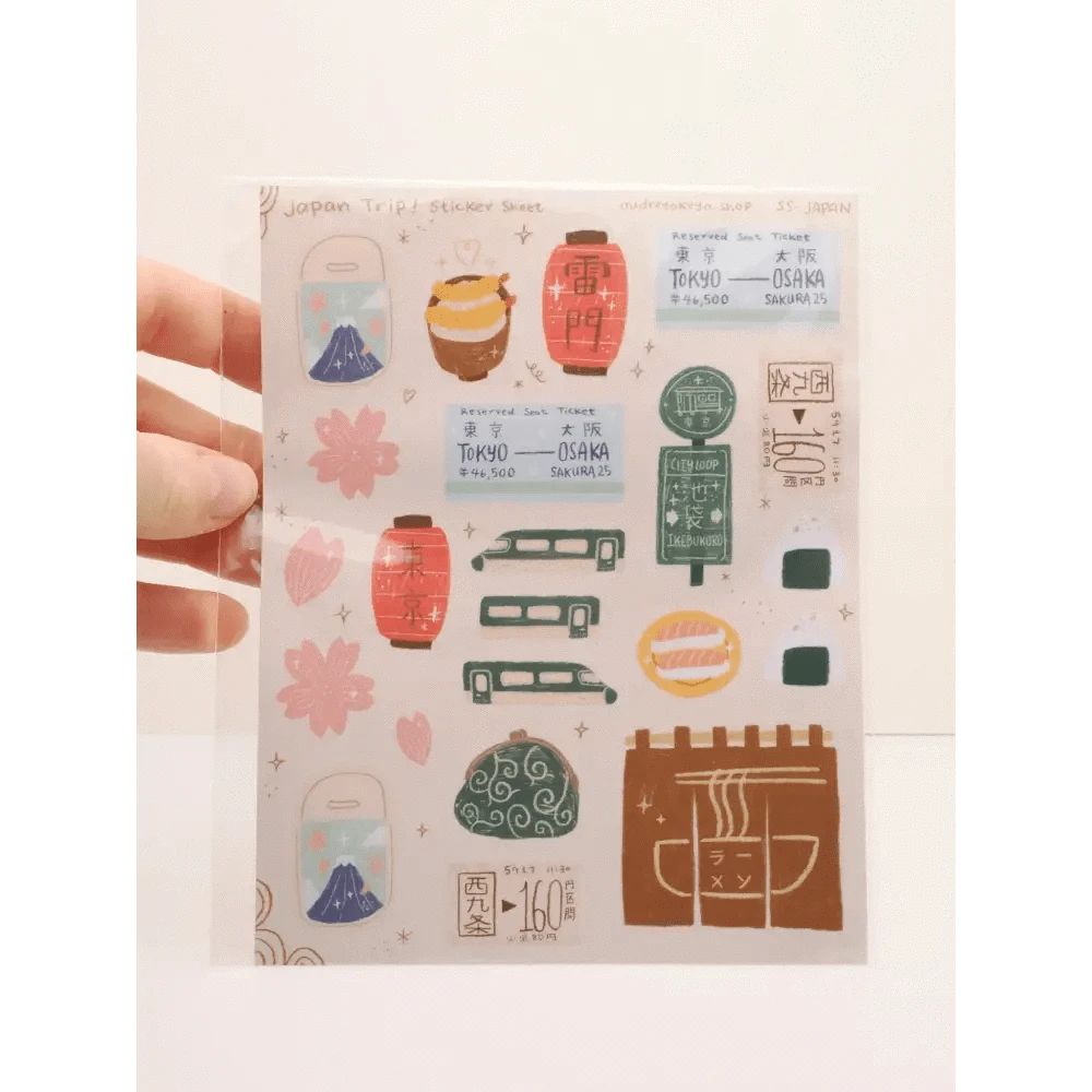 Okeya Stationery Co. Sticker Sheet Japan Trip Sticker Sheet - Okeya Stationery