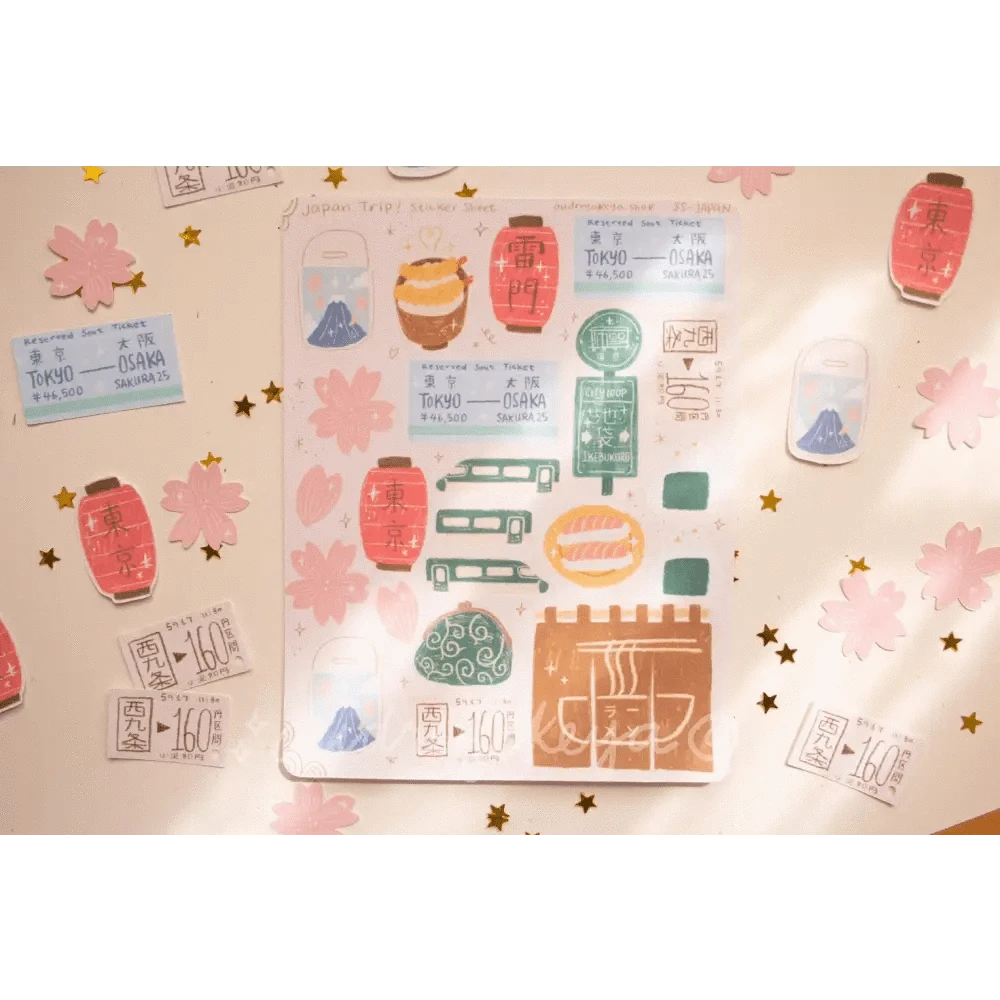 Okeya Stationery Co. Sticker Sheet Japan Trip Sticker Sheet - Okeya Stationery